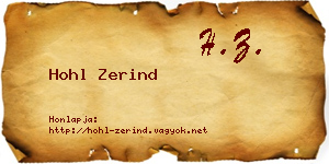 Hohl Zerind névjegykártya